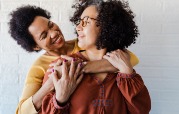 two people embracing
